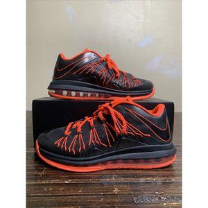Nike Air Max Lebron X 10 Low Black Total Crimson 579765-001 Men's Size 8.5 Clean